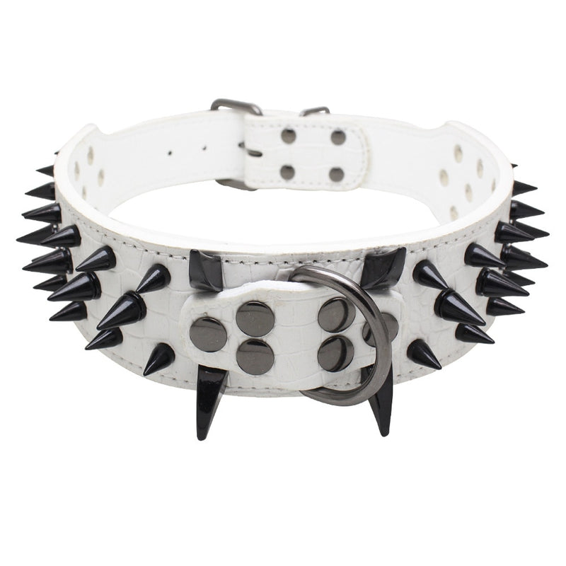 2" Spike Studded Dog Collars Strong Leather Large Big Dog Pet Collars