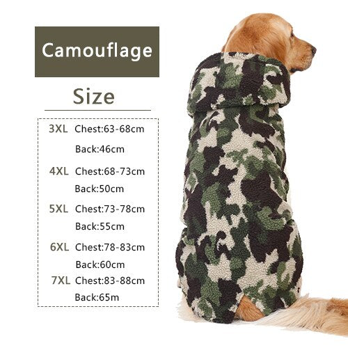 Dogs Clothes Cotton Warm With Hooded Wool Golden Dog Casual Autumn Winter