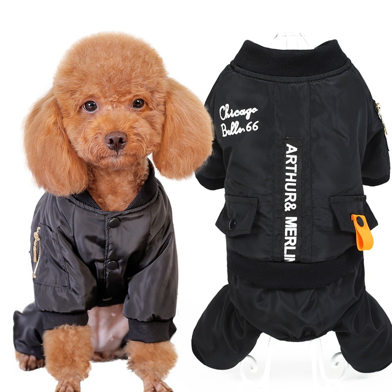 Little and Large Dog Jumpsuit Clothes Warm Hoodie Waterproof Pet Coat Winter Jacket