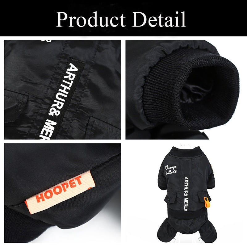 Little and Large Dog Jumpsuit Clothes Warm Hoodie Waterproof Pet Coat Winter Jacket