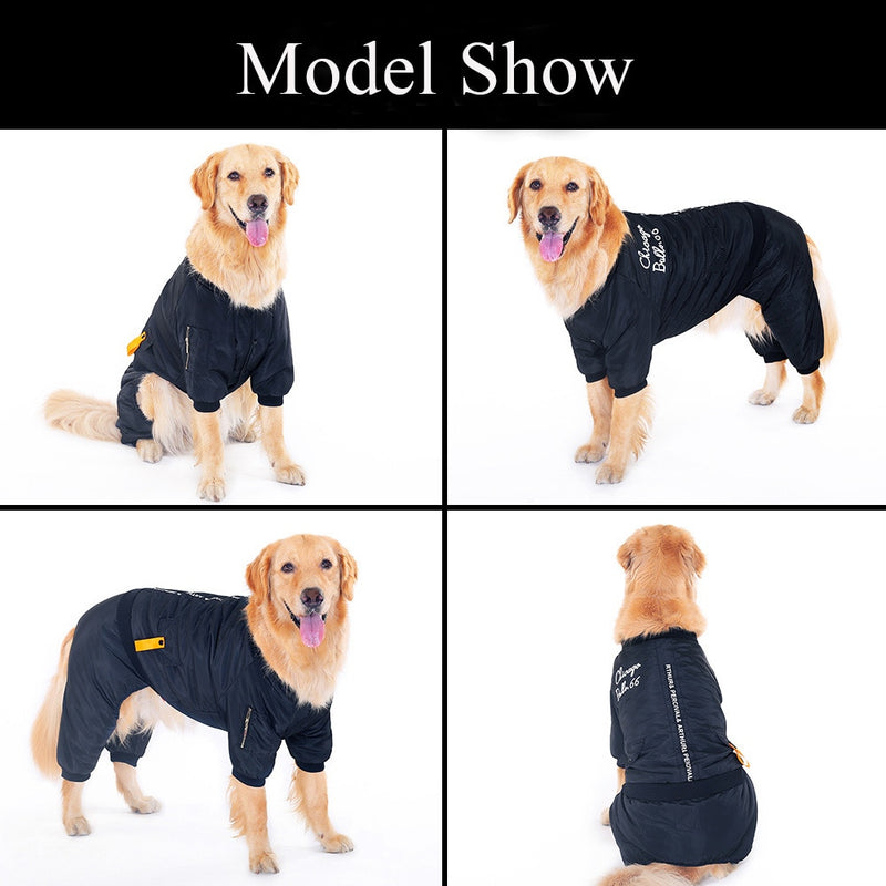 Little and Large Dog Jumpsuit Clothes Warm Hoodie Waterproof Pet Coat Winter Jacket