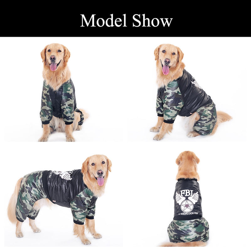 New Pet Dogs Clothes Warm Cotton Leisure Style Autumn Winter Jacket Four Legs Large Dog