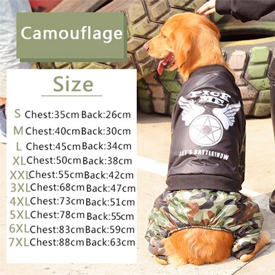 New Pet Dogs Clothes Warm Cotton Leisure Style Autumn Winter Jacket Four Legs Large Dog