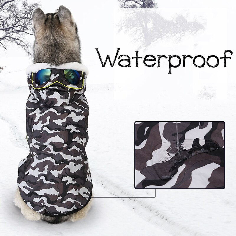 New Style Pet Dog Clothes Winter Warm Cotton Clothes for Big Dog Leisure Style Camouflage Color  Winter Coat  Large Dog