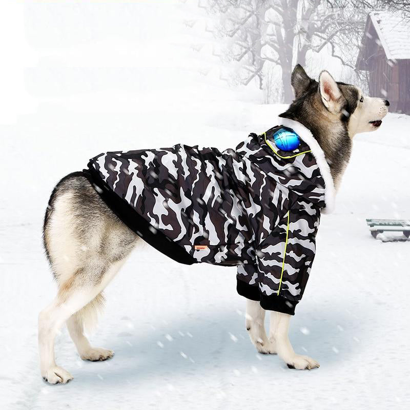 New Style Pet Dog Clothes Winter Warm Cotton Clothes for Big Dog Leisure Style Camouflage Color  Winter Coat  Large Dog