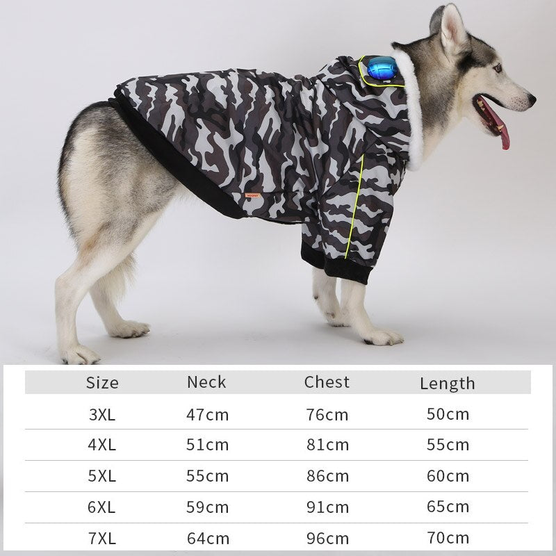 New Style Pet Dog Clothes Winter Warm Cotton Clothes for Big Dog Leisure Style Camouflage Color  Winter Coat  Large Dog