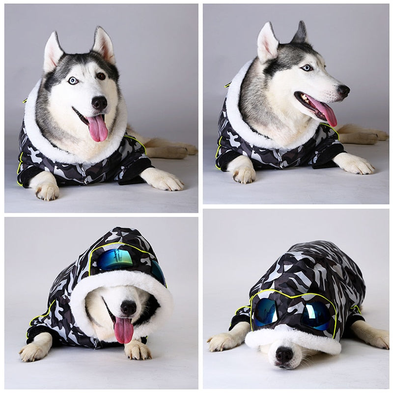 New Style Pet Dog Clothes Winter Warm Cotton Clothes for Big Dog Leisure Style Camouflage Color  Winter Coat  Large Dog