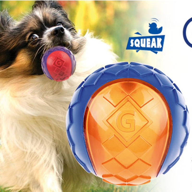 Pet Dog Puppy Squeaky Chew Toy Sound Pure Natural Non-toxic Rubber Outdoor Play Small Big Dog Funny Ball