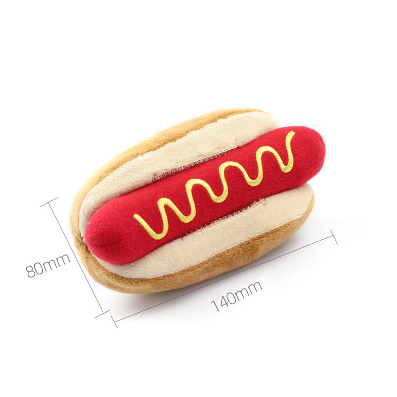 Hamburger Chicken Leg Hot Dog French Fries Plush  Doll Toy Plush Food Cat Dog Toy Interactive Games Grind Teeth Pet Supplies