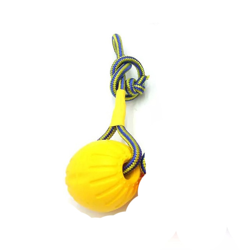 Funny puppy training ball chew toys play go get solid with carrier rope dog pet