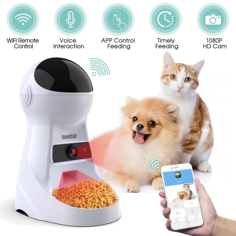 3L Automatic Pet Feeder With Voice Record Pets Food Bowl