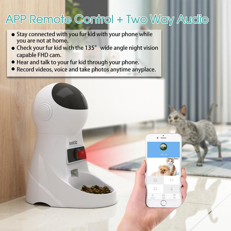 3L Automatic Pet Feeder With Voice Record Pets Food Bowl