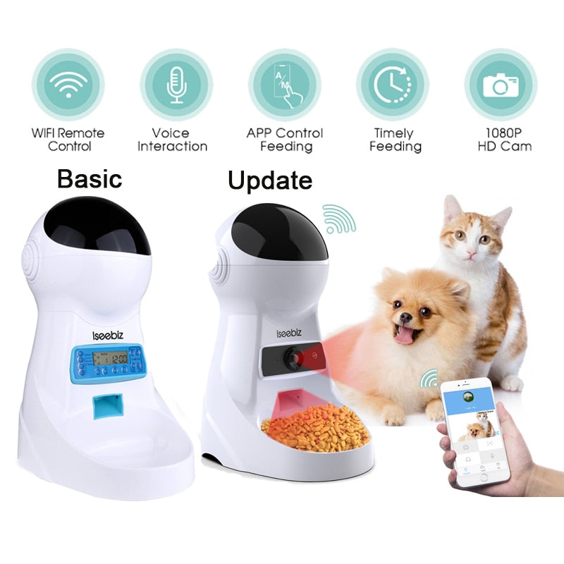 3L Automatic Pet Feeder With Voice Record Pets Food Bowl