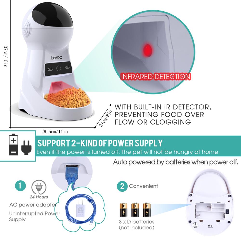 Iseebiz 3L Automatic nordicware Cat Feeder