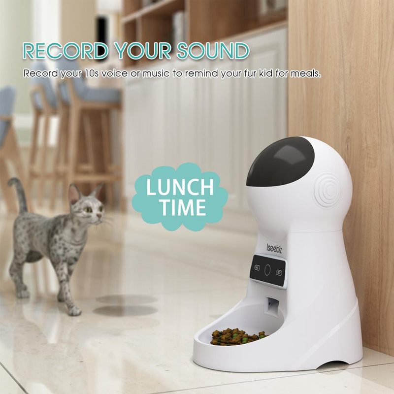 3L Automatic Pet Feeder With Voice Record Pets Food Bowl