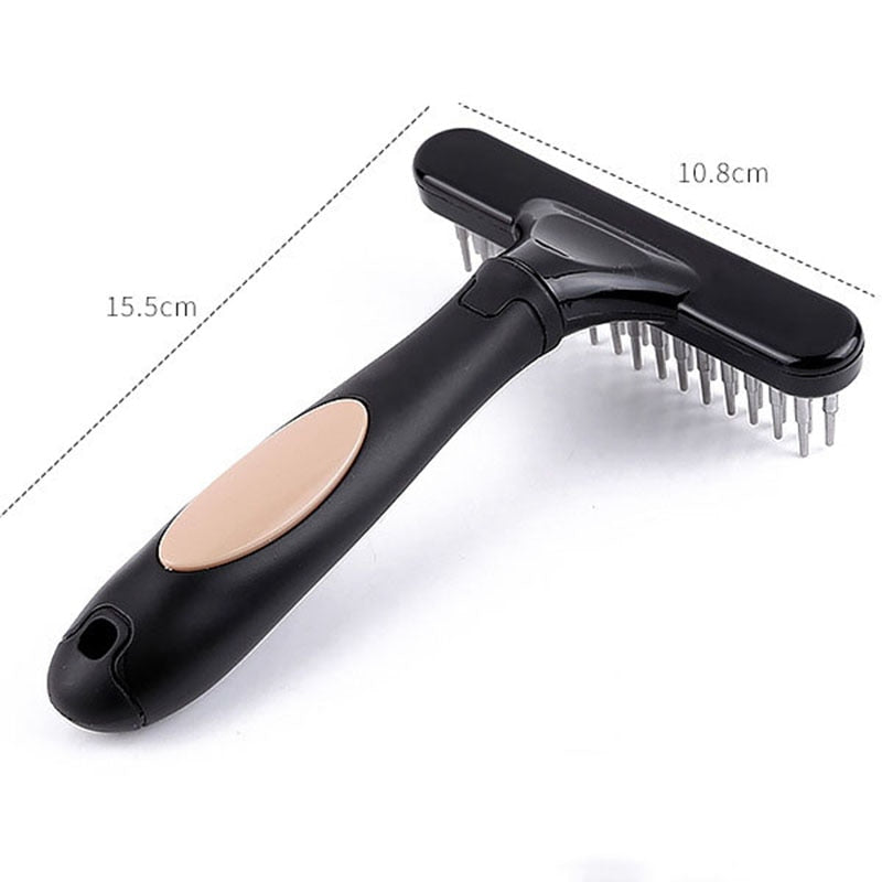 Dog comb,double-row comb, pin, cat and dog rake, professional pet hair removal tool with rotating pin