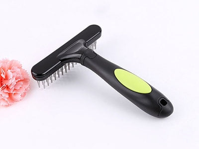 Dog comb,double-row comb, pin, cat and dog rake, professional pet hair removal tool with rotating pin