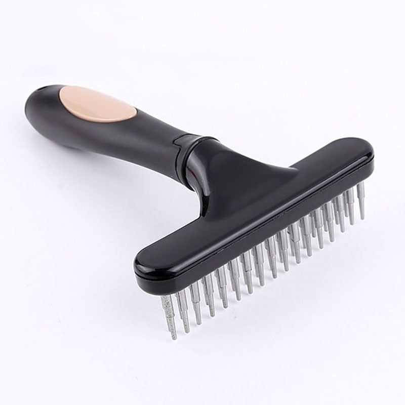 Dog comb,double-row comb, pin, cat and dog rake, professional pet hair removal tool with rotating pin