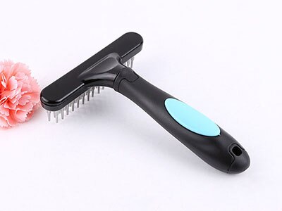 Dog comb,double-row comb, pin, cat and dog rake, professional pet hair removal tool with rotating pin