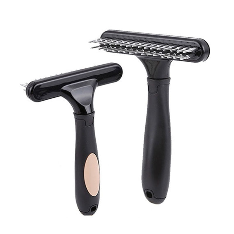 Dog comb,double-row comb, pin, cat and dog rake, professional pet hair removal tool with rotating pin