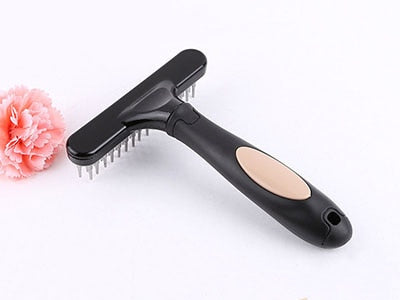 Dog comb,double-row comb, pin, cat and dog rake, professional pet hair removal tool with rotating pin