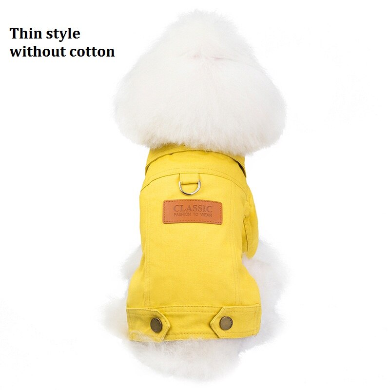 Winter Dog Jacket Puppy Dog Clothes Pet Outfits Dog Denim Coat Jeans Costume Chihuahua Poodle Bichon Pet Clothing 35S1