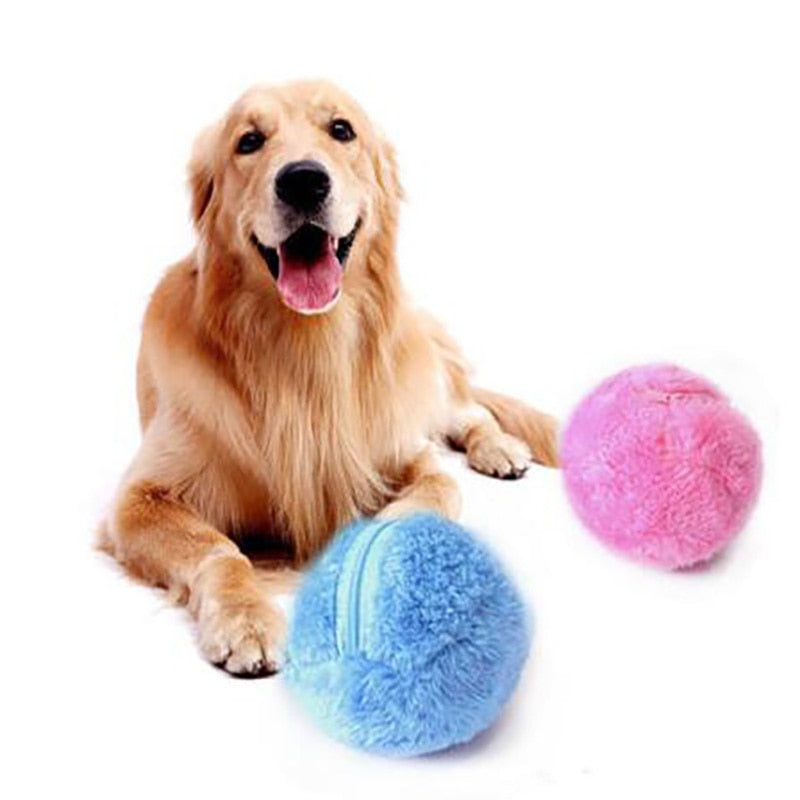 Magic Roller Ball Dog Cat Toy Activation Automatic Ball Chew Plush Floor Clean Toys Electric Pet Automatic Pet Plush Ball