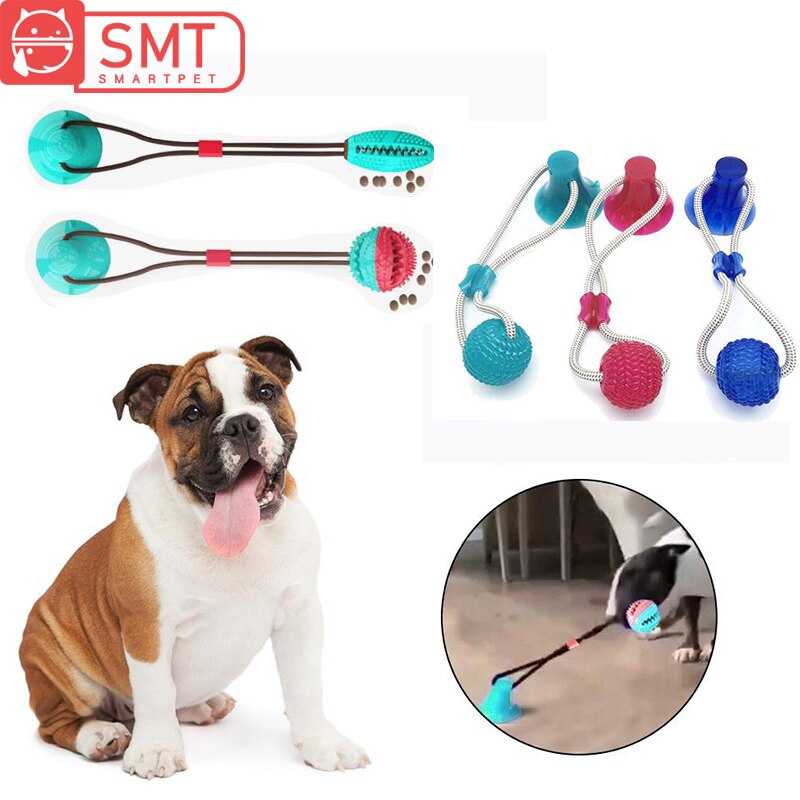 Pet Molar Bite Dog Toys Rubber Chew Ball Cleaning Teeth Safe Elasticity Soft Puppy Suction Cup Dog Biting Toy