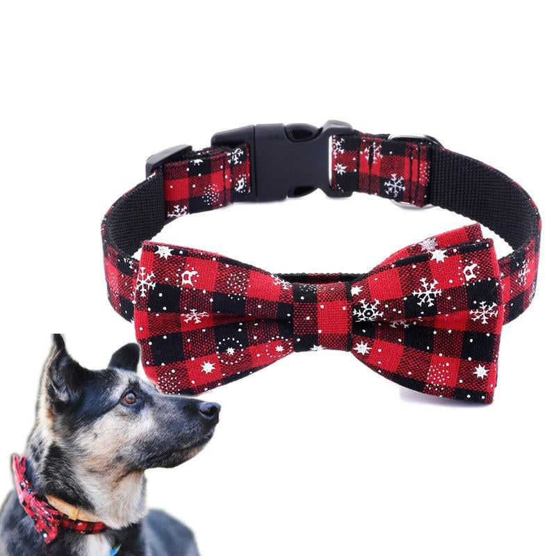 Dog Collar Christmas Dog Bow Tie Cat Collars Bowknot Grooming Red