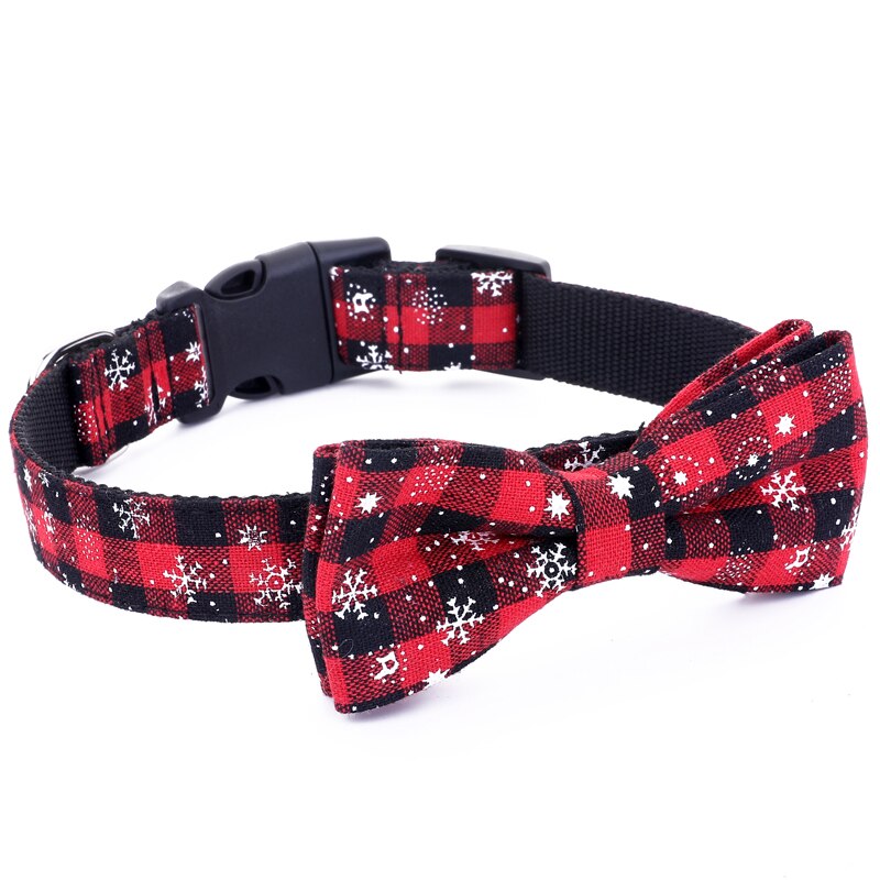 Dog Collar Christmas Dog Bow Tie Cat Collars Bowknot Grooming Red