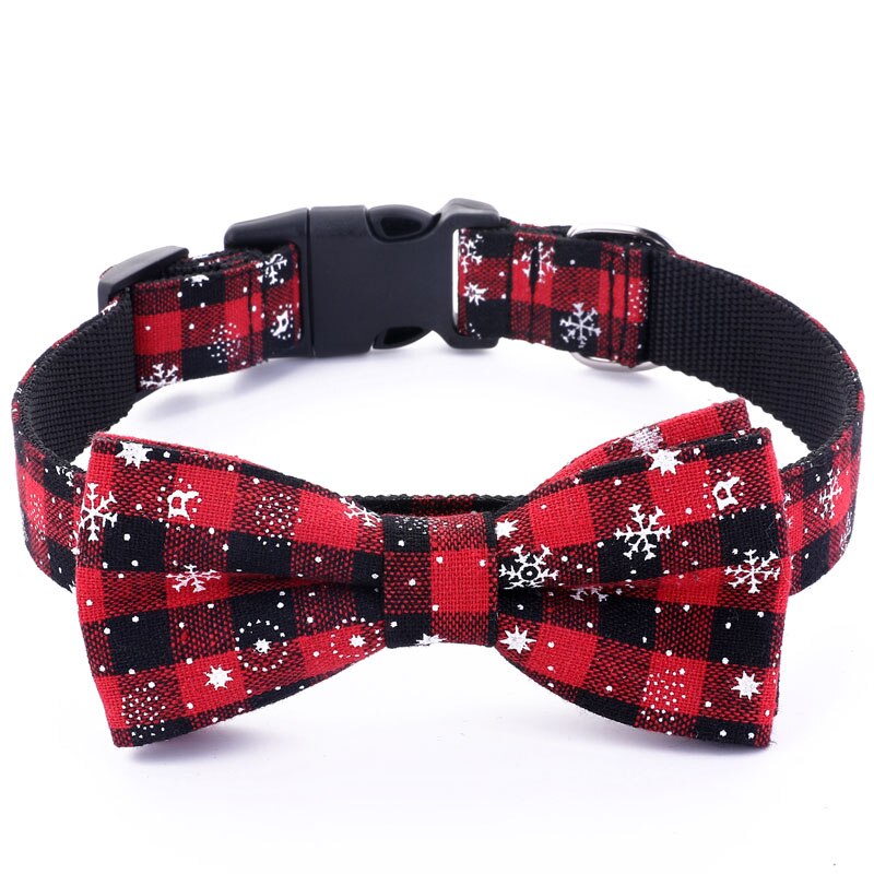 Dog Collar Christmas Dog Bow Tie Cat Collars Bowknot Grooming Red