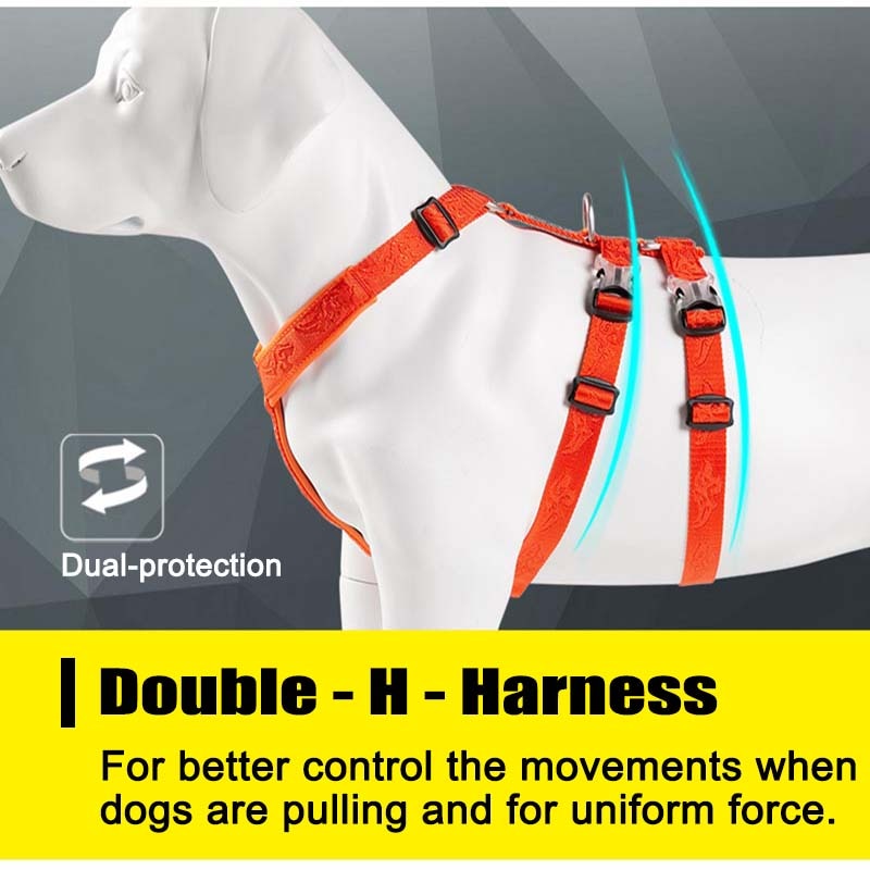 Double H Adjustable Pet Dog Harness Training Escape-Proof Dog Belt Safety Run Walking Dog Strap Harness Soft