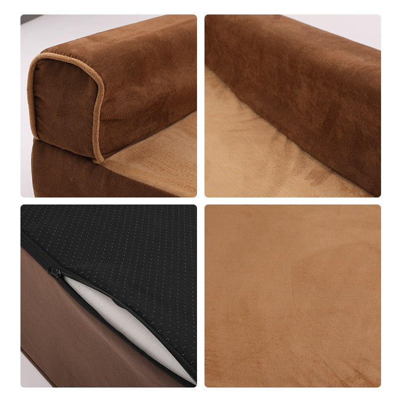 Dog Bed Lounge Sofa Removable Cover 100% Suede  Mattress Memory-Foam Premium Prestige Edition