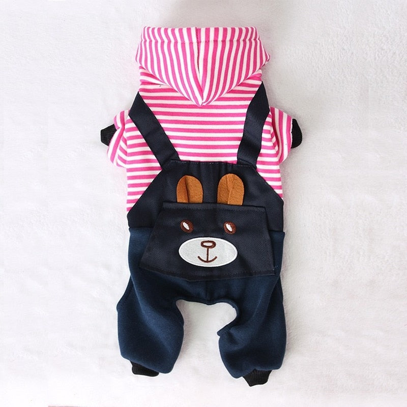 Fashion Striped Pet Dog Clothes for Dogs Coat Hoodie Sweatshirt Winter Ropa Perro Dog Clothing Cartoon Pets Clothing