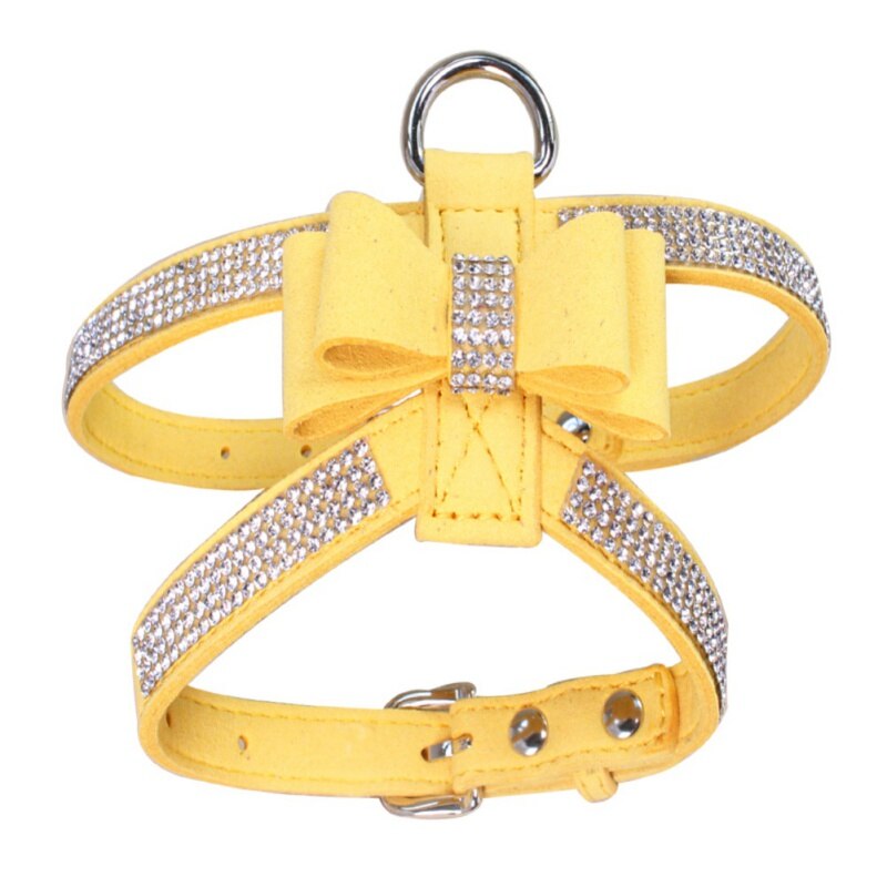 Pet Chest Strap Shining Rhinestone Heart design Vest Harnesses soft comfortableSmall Dog Puppy Cat  Leather Leash Pet Supplies