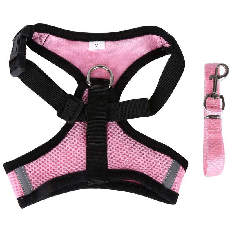 Pet Chest Strap Shining Rhinestone Heart design Vest Harnesses soft comfortableSmall Dog Puppy Cat  Leather Leash Pet Supplies