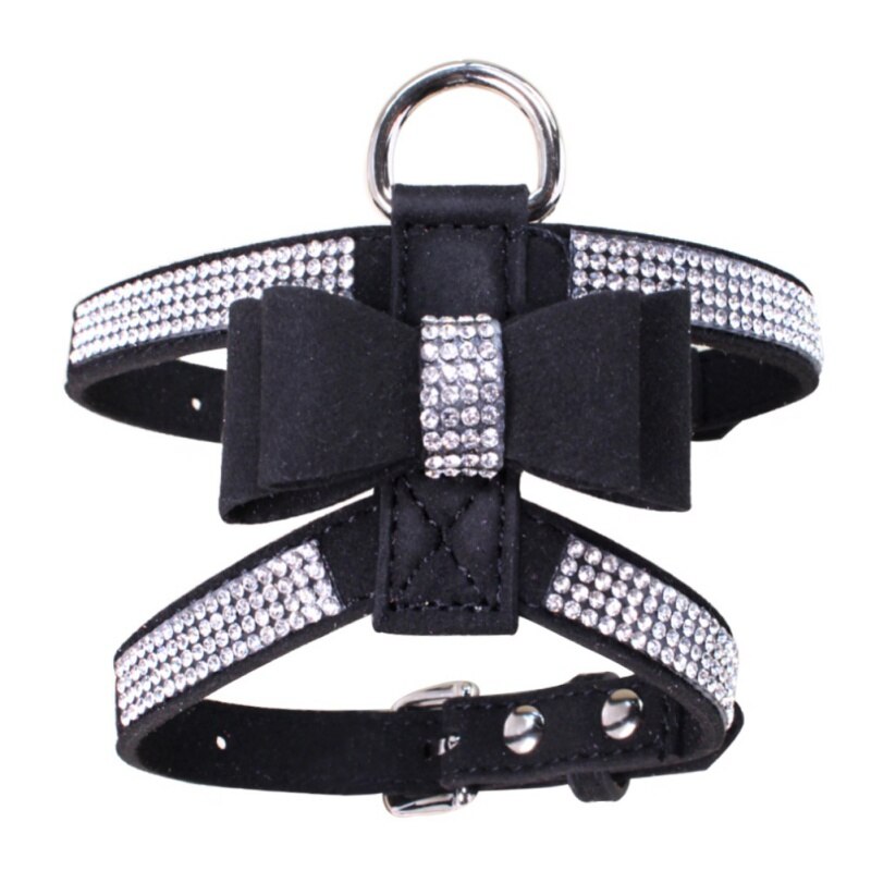 Pet Chest Strap Shining Rhinestone Heart design Vest Harnesses soft comfortableSmall Dog Puppy Cat  Leather Leash Pet Supplies