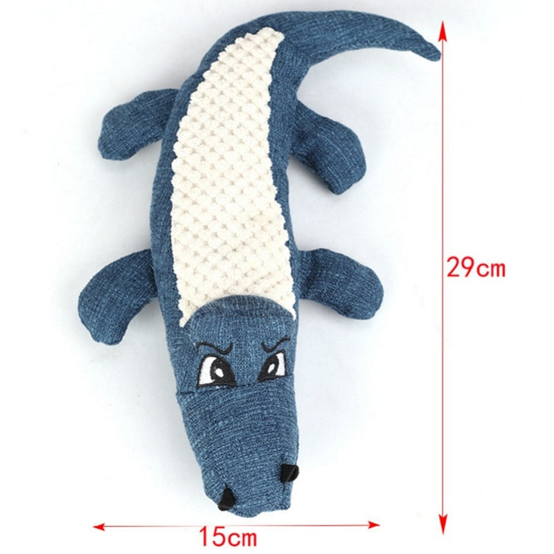 Pet Chew Squeak Toys Cartoon Stuffed Animal Dog Toy Crocodile Plush Toy Bite Resistant Squirrel Squeaker Toys Pet Supplies