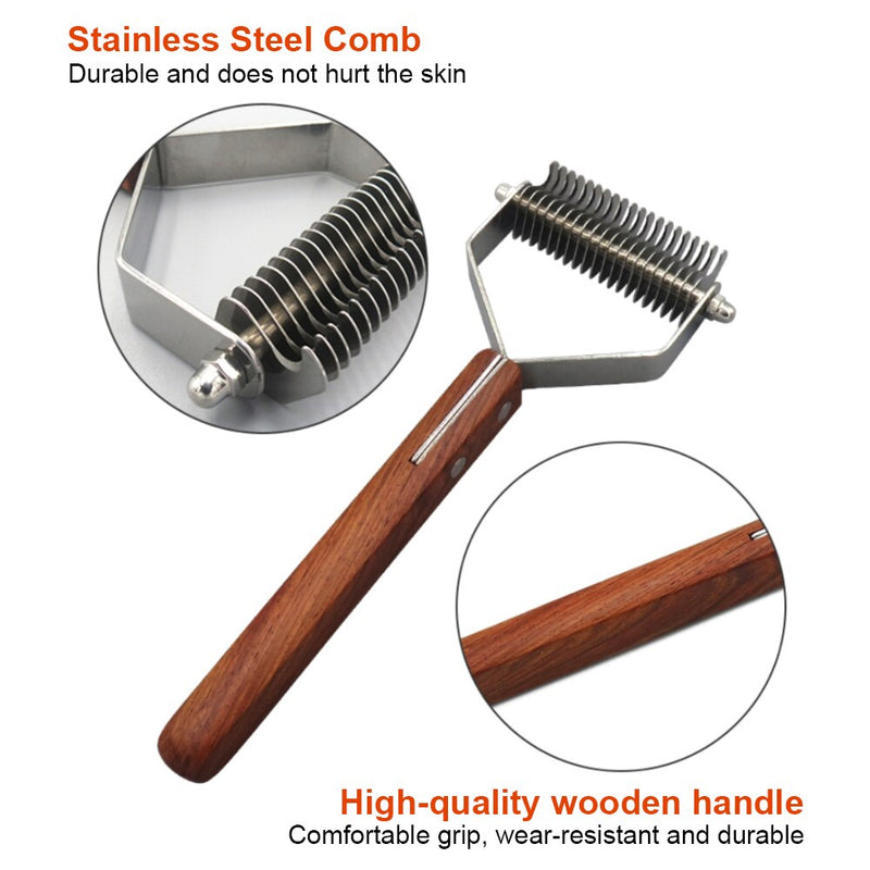 Pet Comb Nail Clippers Dog Grooming Wooden Handle Open Knot Comb Hair Removal Brush Float Nail Scissors For Dogs Cats