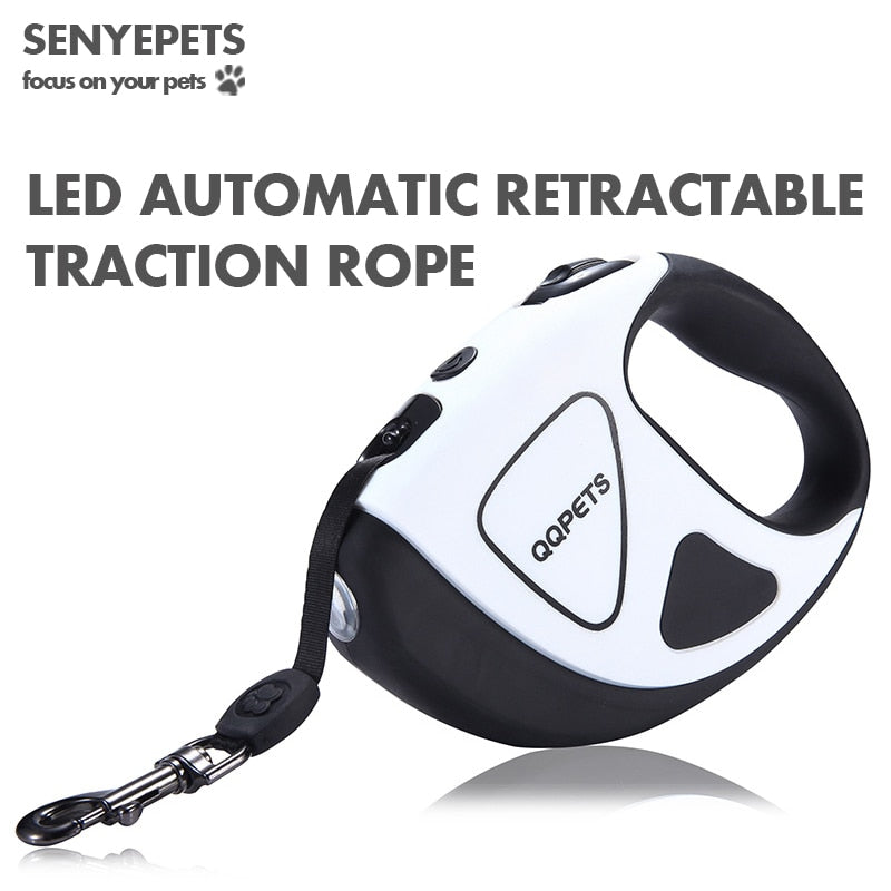 Pet Dog Automatic Retractable Fiber Leash Night Safety LED Shining Automatic Stretching Dog Hand Holding Rope Pet Supplies DL910