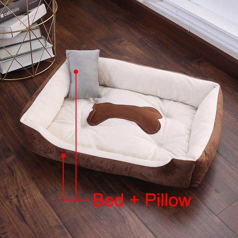 Pet Dog Beds Mat for Small Medium Large Dogs with Pets Pillow High Elasticity PP Fiber Filler Puppy Bulldog Kennel Cat Blanket
