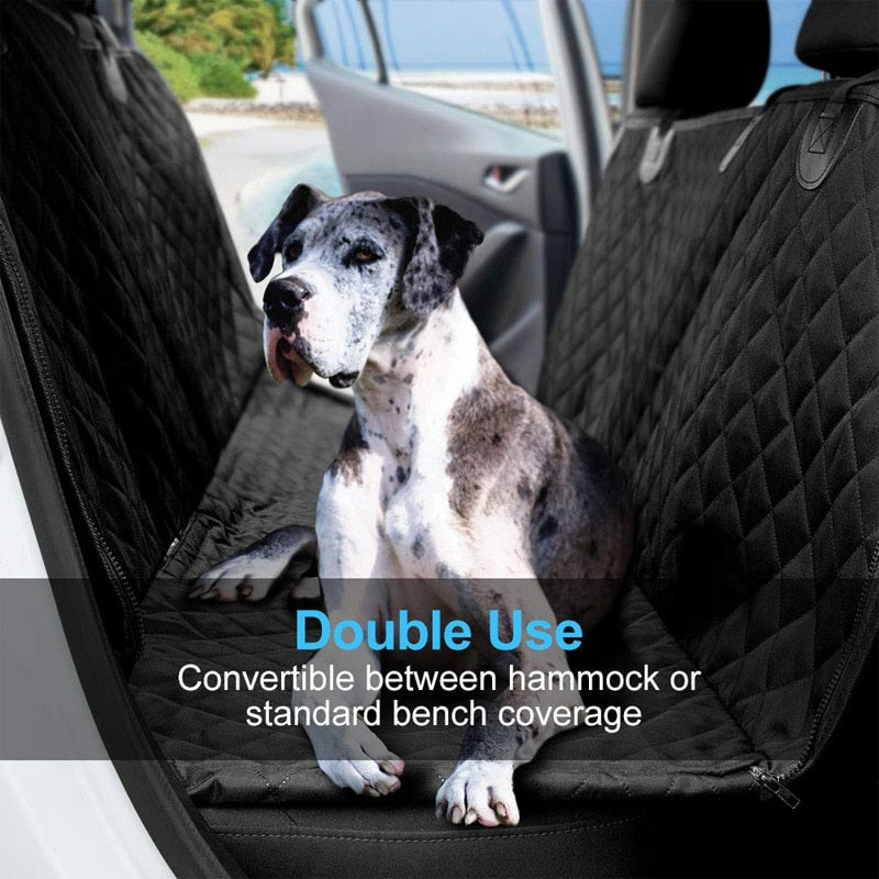 Pet Dog Car Seat Cover Mat Black Waterproof Pet Carrier Car Rear Back Seat Mat Hammock Cushion Protector Pad with Zipper