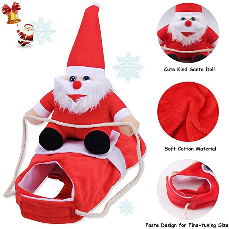 Pet Dog Cat Christmas CostumeDog Costumes Holiday Party Dressing up Clothing for Smal Medium Large Dogs Funny Pet Outfit Riding