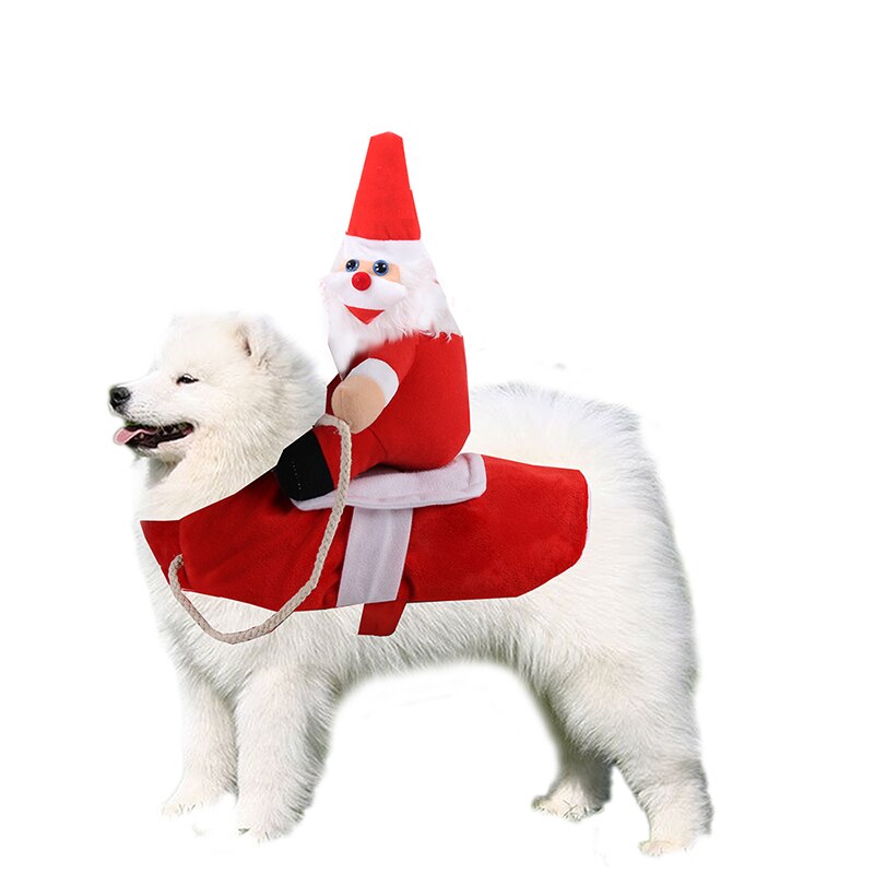 Pet Dog Cat Christmas CostumeDog Costumes Holiday Party Dressing up Clothing for Smal Medium Large Dogs Funny Pet Outfit Riding