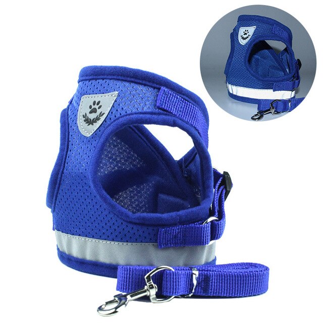 Pet Dog Cat Harness with Leash Adjustable Vest Walking Supplies Soft Breathable Plaid Collar Puppy for Small Medidum Large Dogs