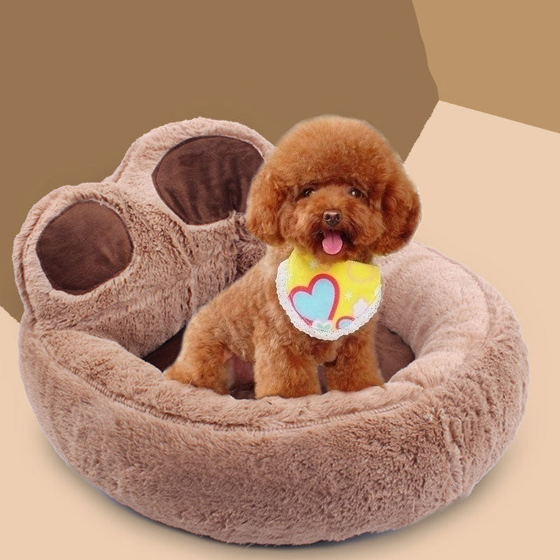 Pet Dog Cat Warm Bed Winter Lovely Dog Bed Soft Material Pet Nest Cute Paw Kennel For Cat Puppy Sofa Beds For Dogs Accessories