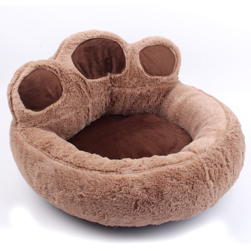 Pet Dog Cat Warm Bed Winter Lovely Dog Bed Soft Material Pet Nest Cute Paw Kennel For Cat Puppy Sofa Beds For Dogs Accessories