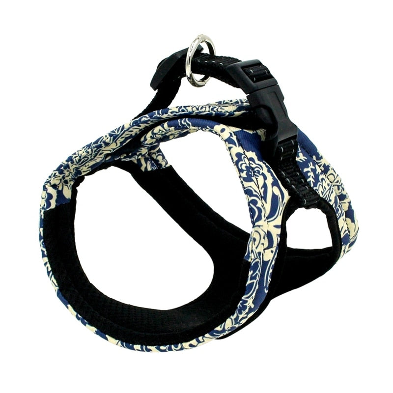 Pet Dog Harness For Small Medium Dogs Breathable Adjustable Pet Harness Printed Puppy Vest Harness Outdoor Dog Walking Supplies