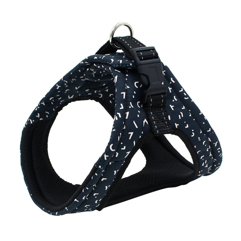 Pet Dog Harness For Small Medium Dogs Breathable Adjustable Pet Harness Printed Puppy Vest Harness Outdoor Dog Walking Supplies