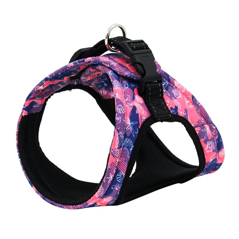 Pet Dog Harness For Small Medium Dogs Breathable Adjustable Pet Harness Printed Puppy Vest Harness Outdoor Dog Walking Supplies